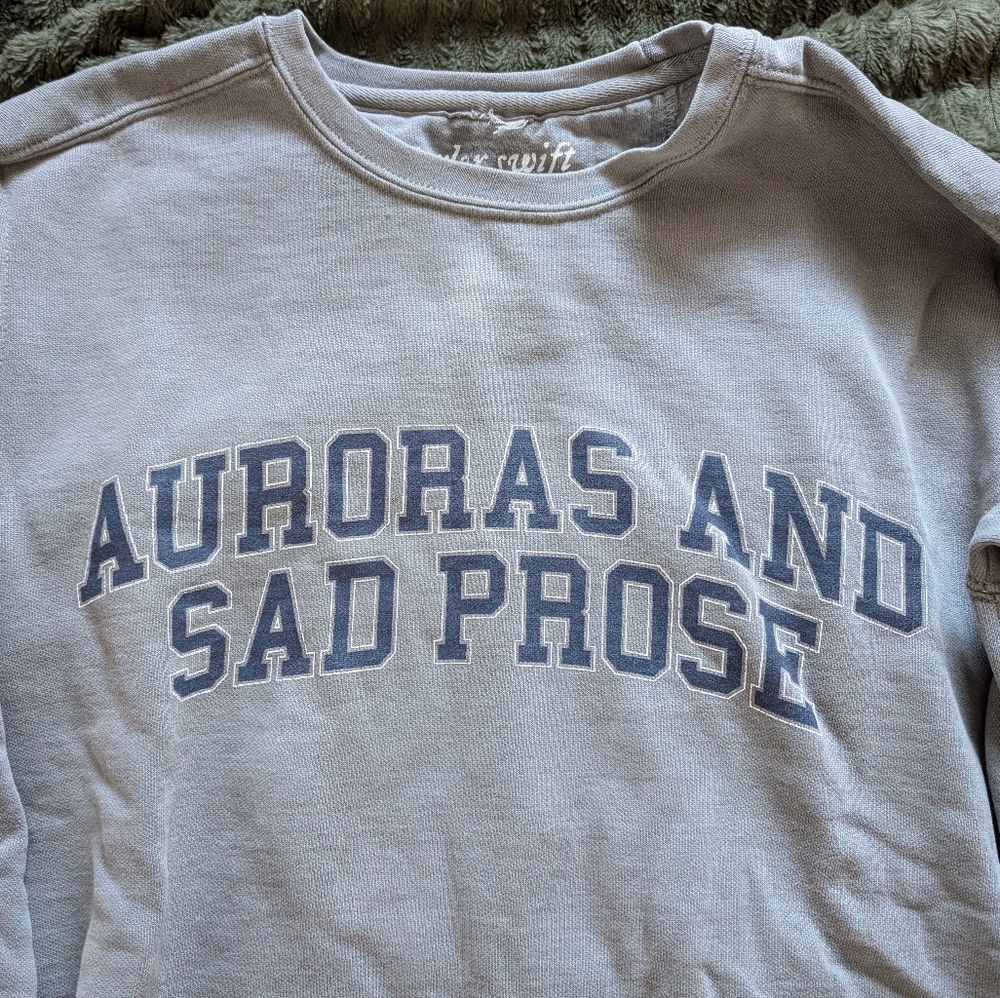 Taylor Swift Gray Auroras and Sad Prose Sweatshirt